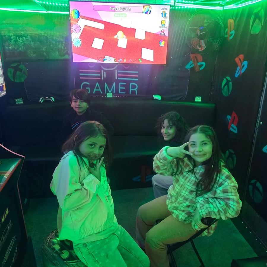 High Desert gaming truck with PlayStation and Xbox consoles